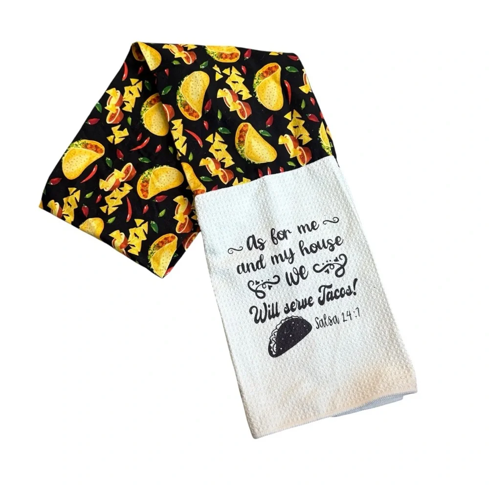 Taco Table Runner 64” Funny Kitchen Decor “Roses Are Red” & “Serve Tacos 24:7”‎